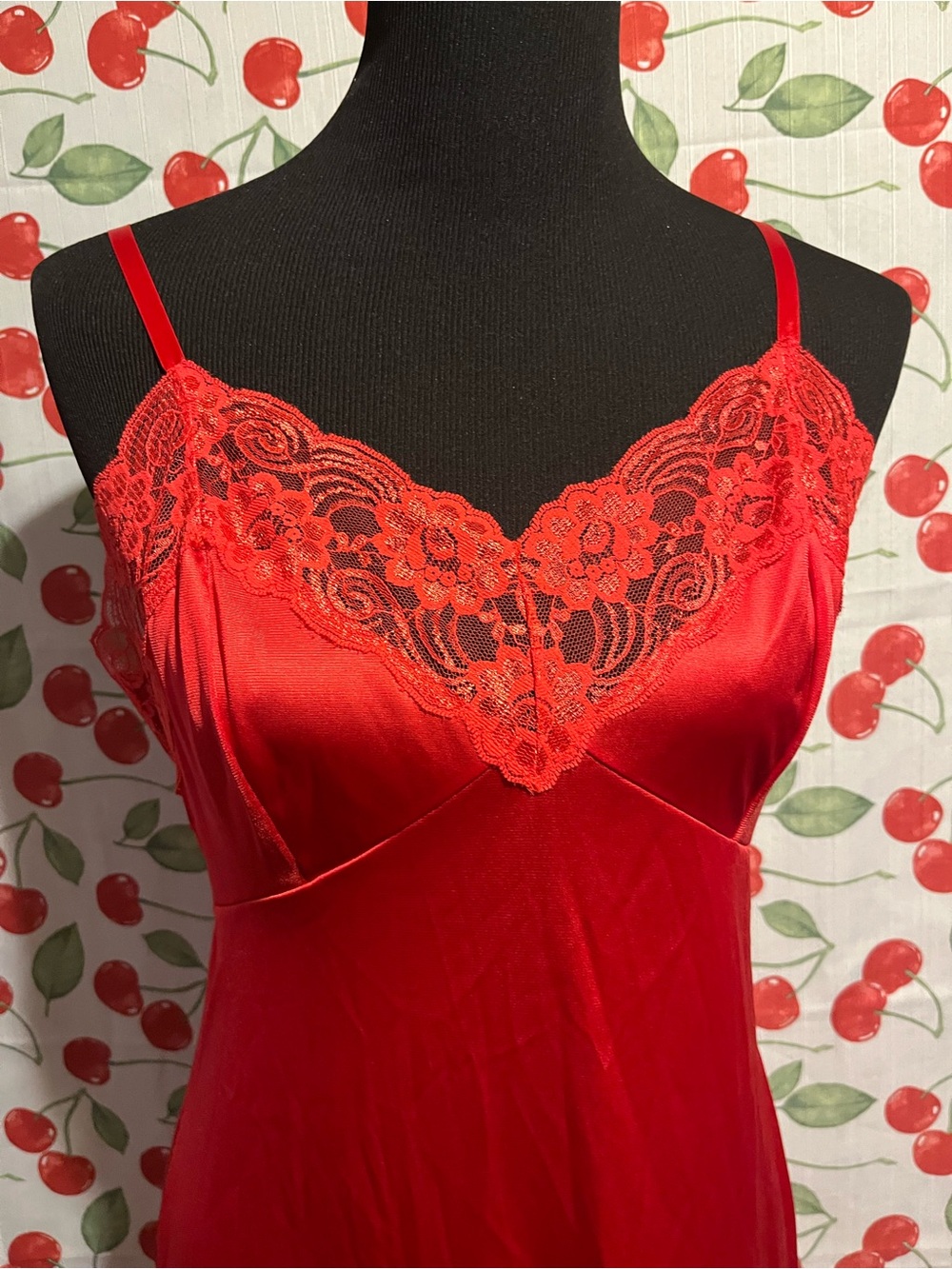 Red Slip Dress - Picture 2 of 9